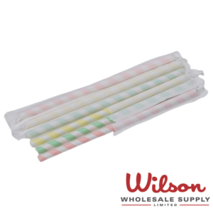 8″ Paper Jumbo Straw Wrapped – Stripe Mix