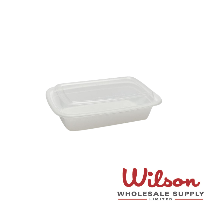 24oz Rectangular PP Container – White Combo Pack