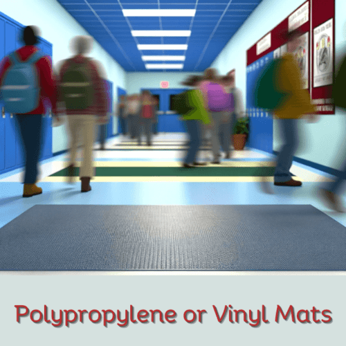 Polypropylene or Vinyl Mats Provide good resilience and are easy to clean